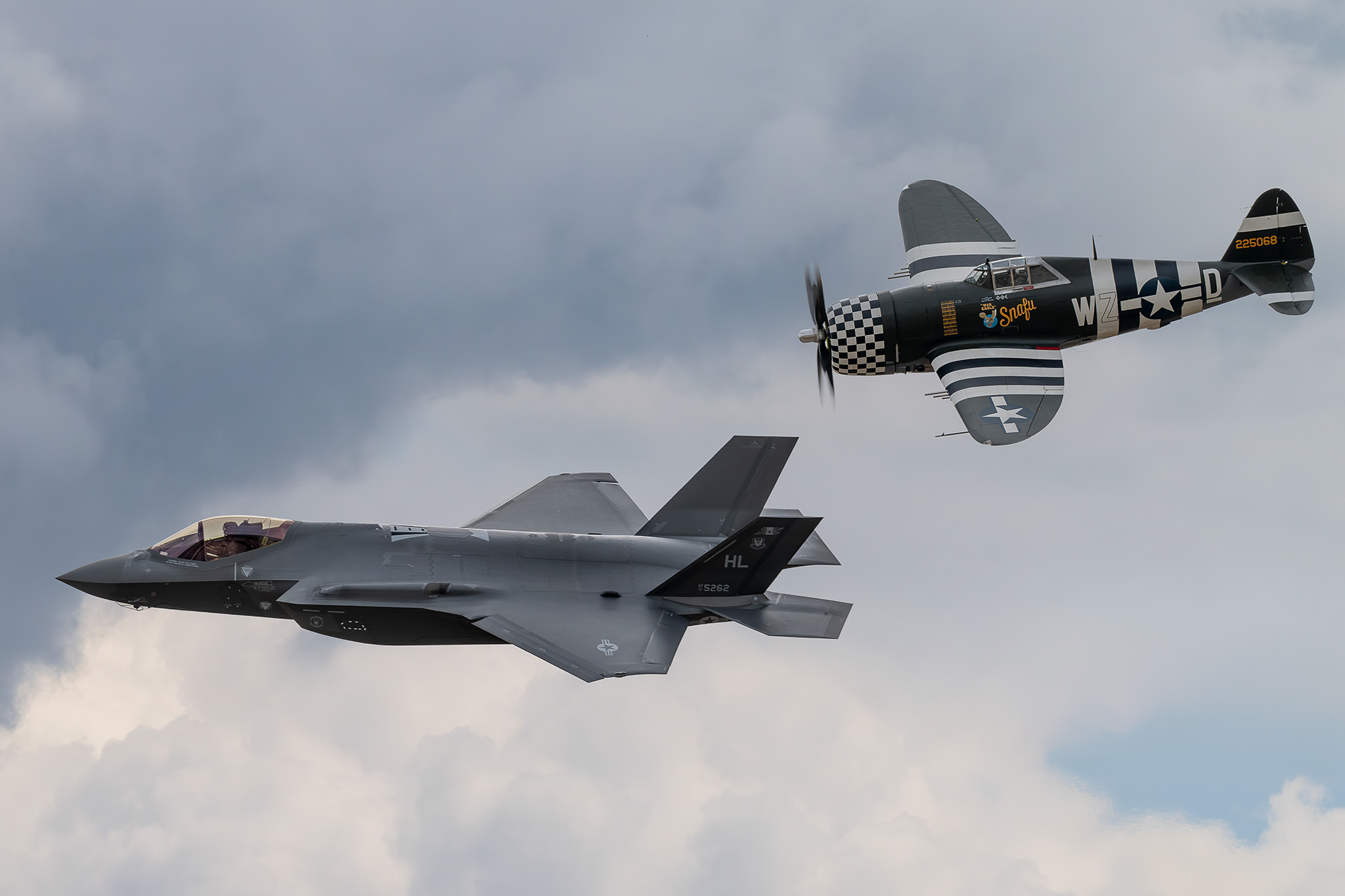 Air Force Heritage Flight featuring the F-35 Lightning II & P-47 Thunderbolt