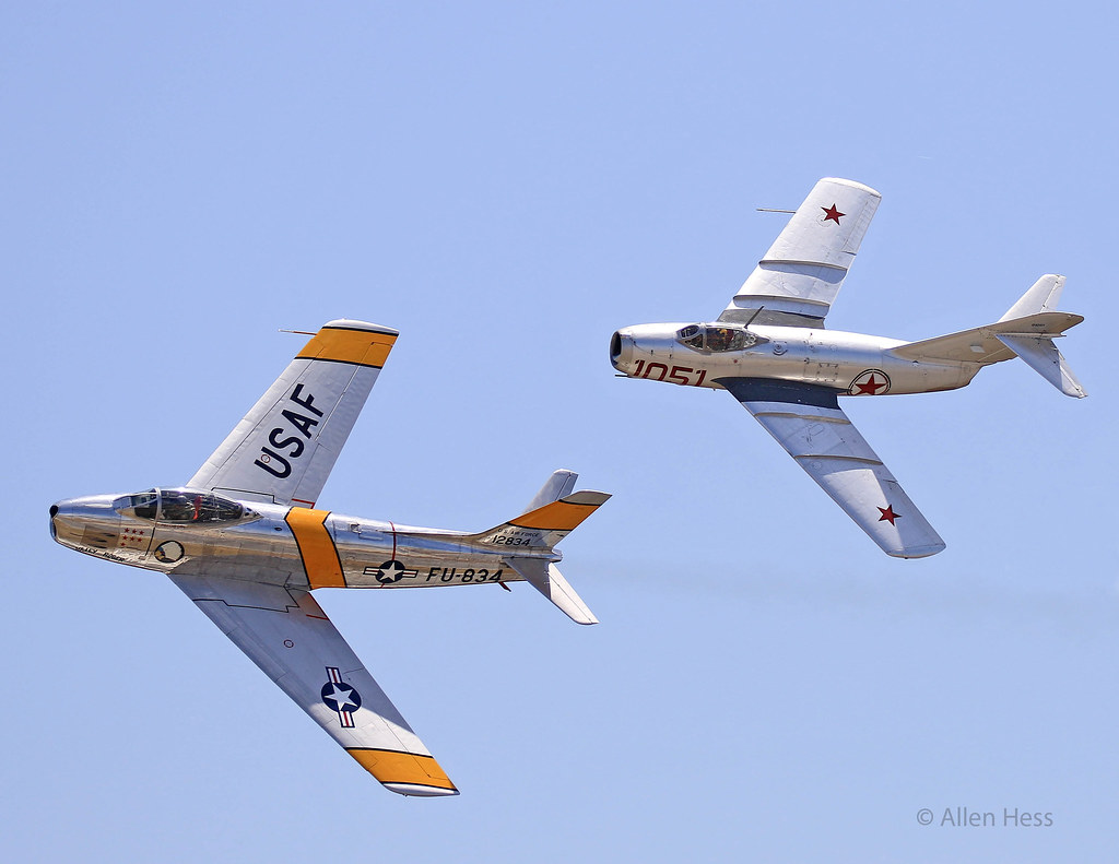 ‘PLANES OF FAME’ F-86 SABRE & MIG 15 DOGFIGHT